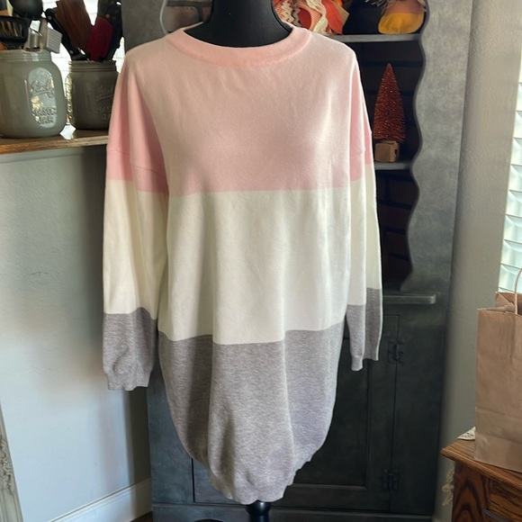 SHEIN Color block oversized sweater dress - Picture 1 of 6
